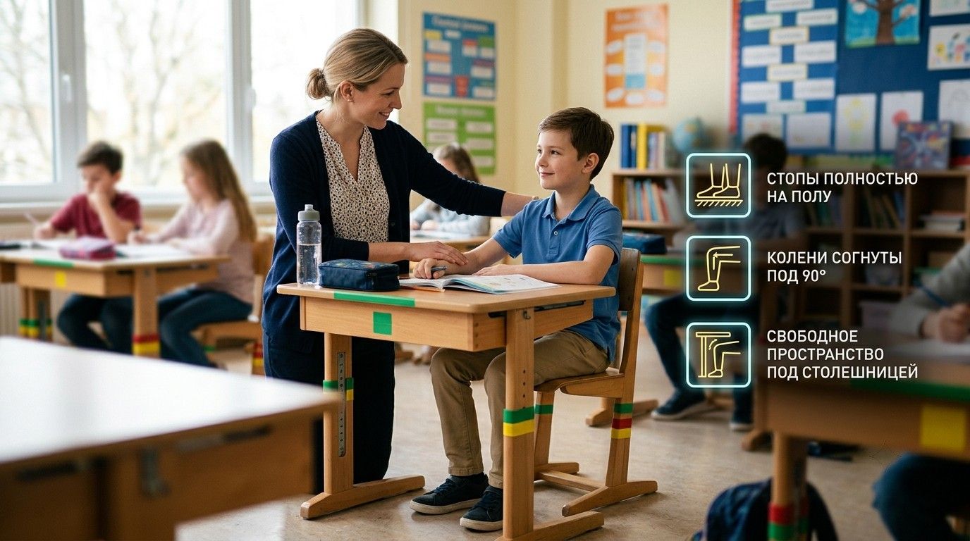 Ростовые группы мебели для школьников: алгоритм проверки посадки в три шага